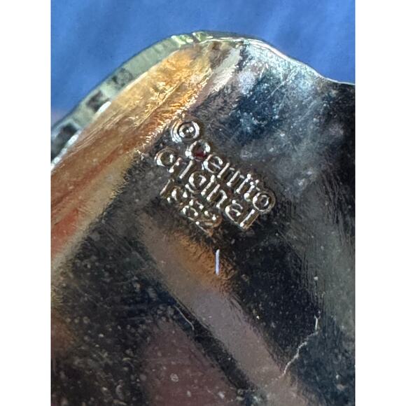 Signed Cerrito Original 1982 Brooch – Enamel Orchid Floral Gold Tone Pin - Picture 7 of 8